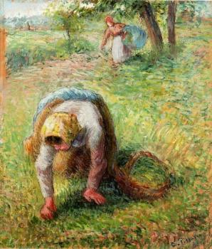 Camille Pissarro : Peasants Gathering Grass
